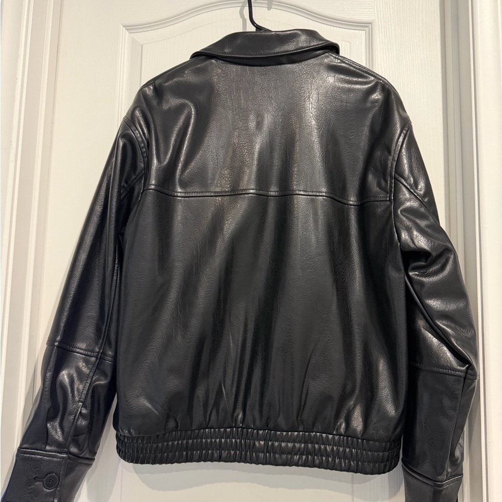 Zara Black Leather Jacket for Women - Picture 9 of 9